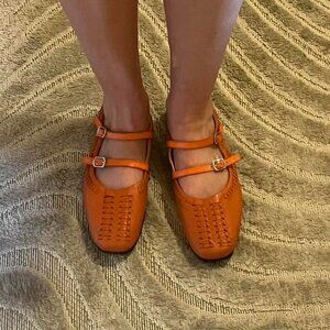 Free People Women's Orange Ballet-shoes